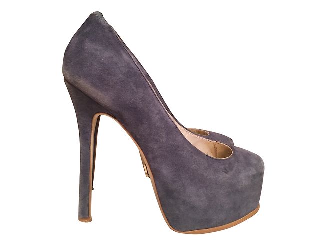 Autre Marque Janiko Heels Blue Suede Size 38
