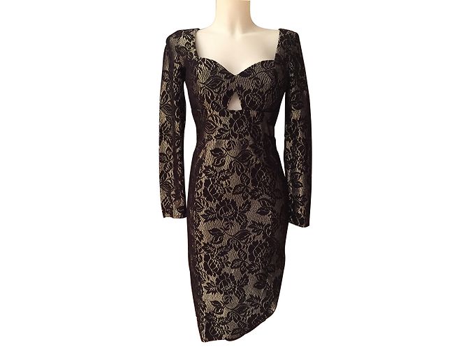 Asos Spitzenkleid Schwarz und Silber Größe S