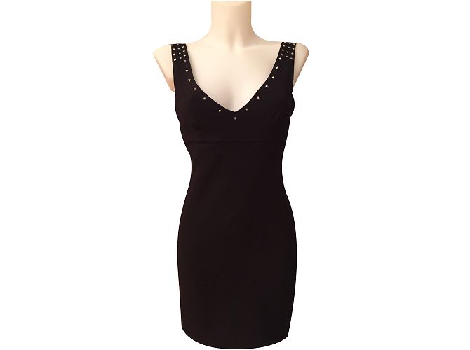 Zara Mini Kleid trägerlos mit Nieten Schwarz S
