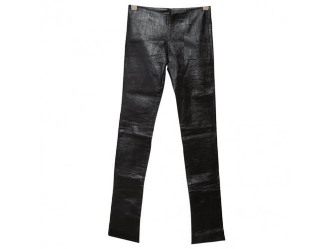 Jitrois Pantalons Cuir Noir  ref.9786