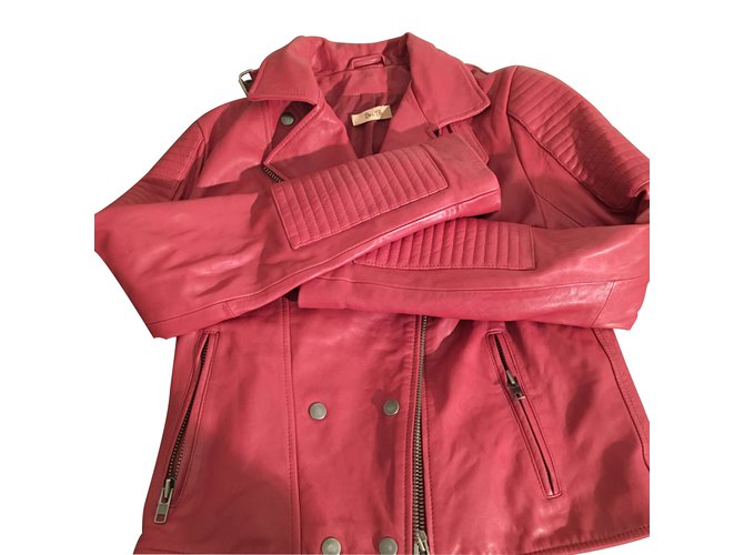 Bel Air Biker jackets Dark red Leather  ref.9816