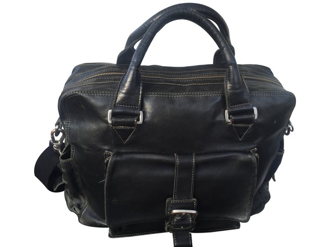 Le Tanneur Bags Briefcases Black Leather  ref.9839
