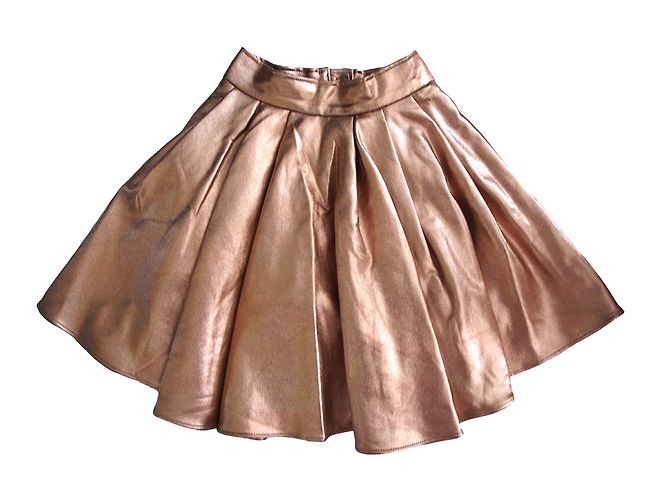 Falda skater Eleven Paris beige de poliéster