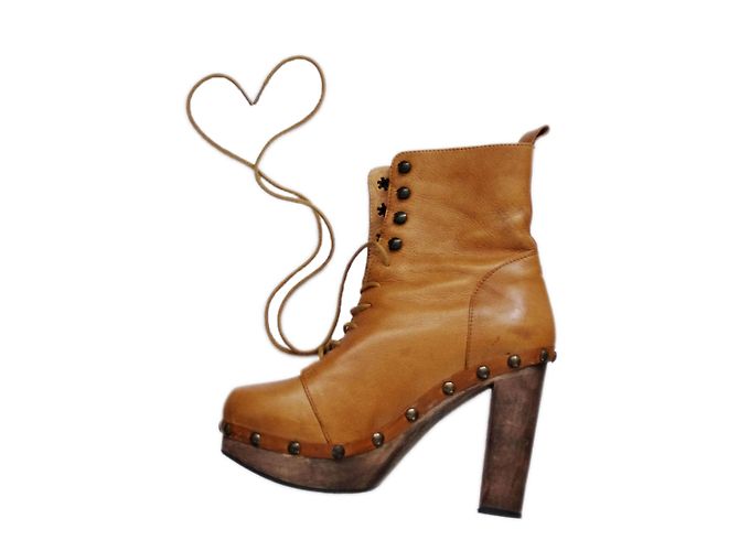 Autre Marque Botas D.CO Copenhagen de piel color caramelo
