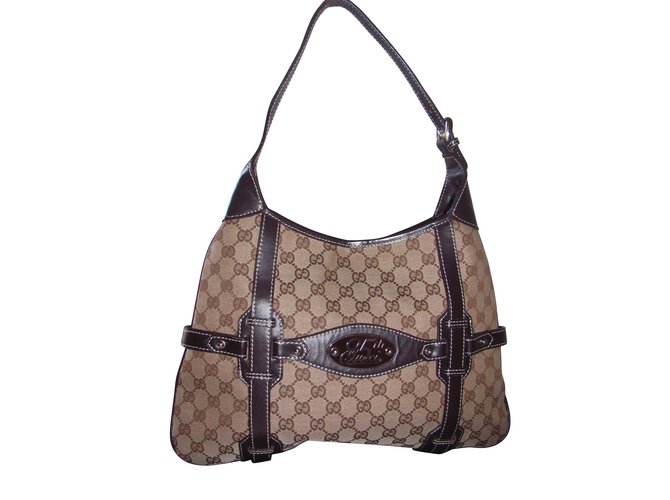 Gucci Handbags Brown Cloth  ref.9889