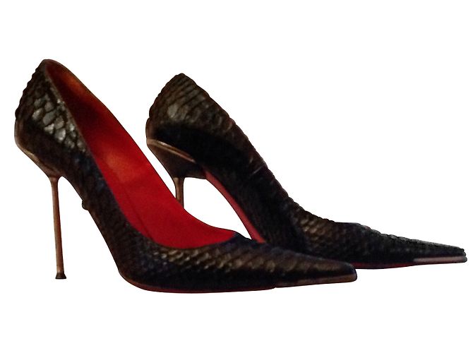 Zapatos de tacón Gianmarco Lorenzi en pitón negro