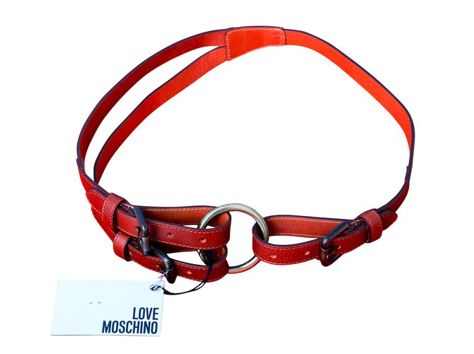 Moschino Belts Brown Leather  ref.10040