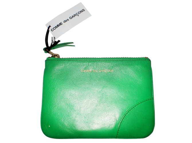 Comme Des Garcons Wallets Small accessories Green Leather  ref.10048