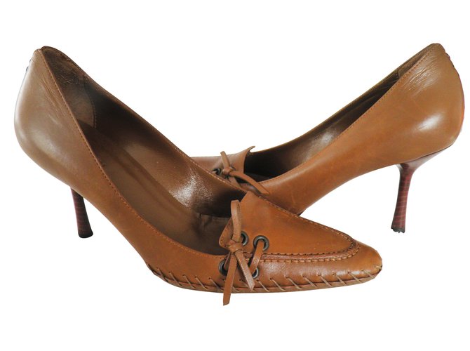 Gucci Heels Brown Leather  ref.10176