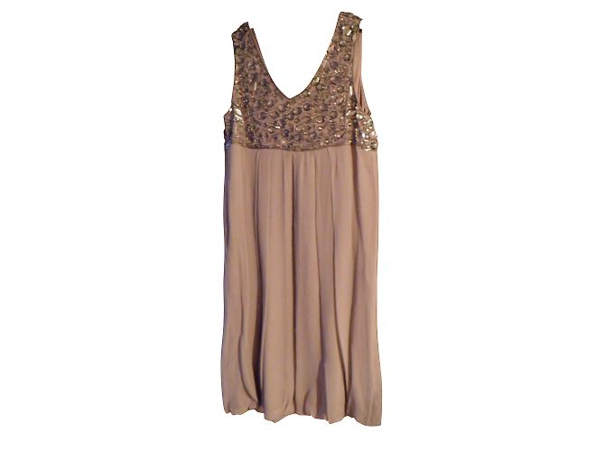 Vestido de cóctel de seda Georges Rech Gris Azul