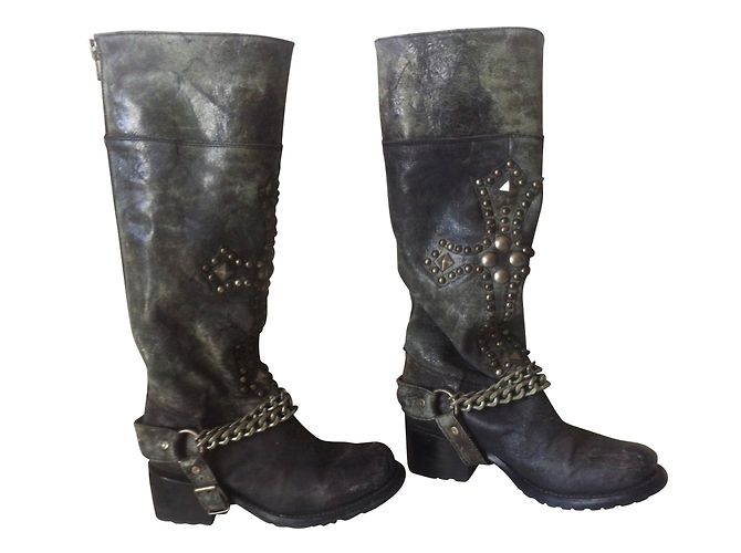 Sendra Harley Rock Spirit Stiefel Grau Leder 36