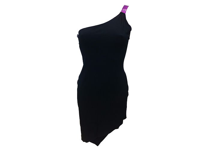 Autre Marque Schwarzes Rayon Kleid Größe 38 40