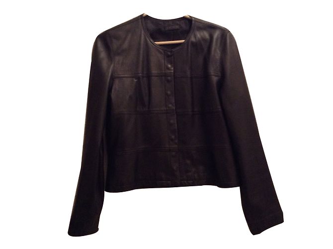 Ikks Schwarze Lederjacke aus Lammfell