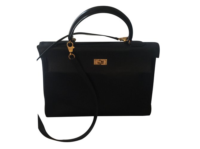 Kelly Hermès Handbags Blue Leather  ref.10497