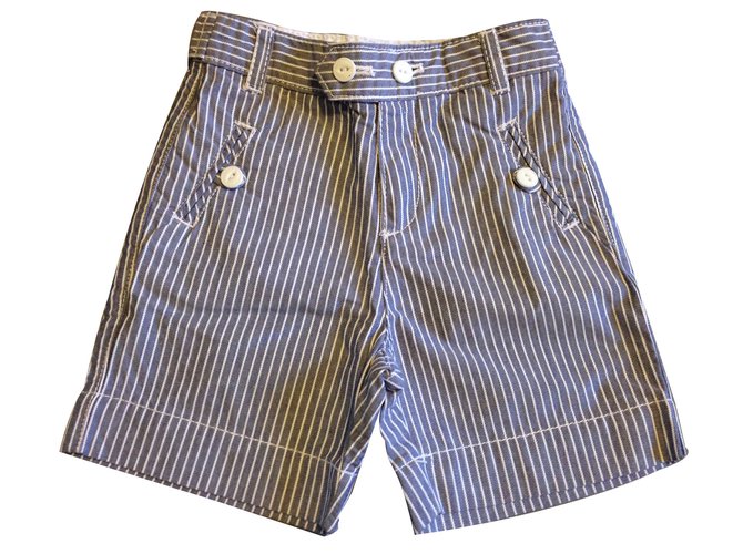 Jacadi Pantalones cortos Azul Algodón  ref.10633