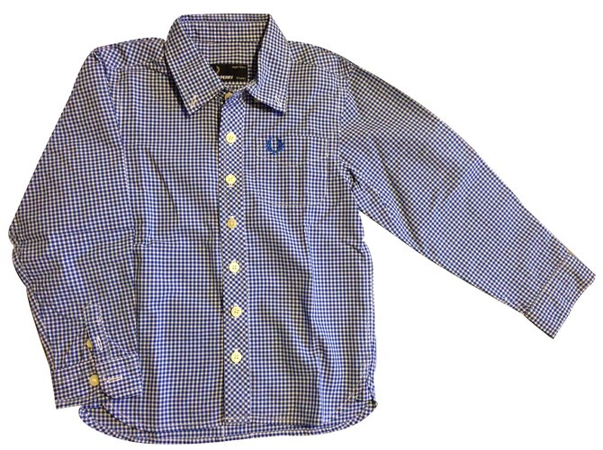 Fred Perry Camisetas y tops Azul Algodón  ref.10638