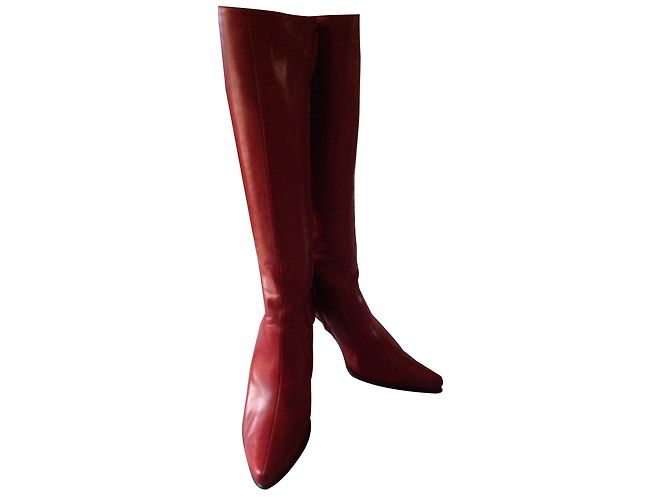 Robert Clergerie Stiefel aus rotem Leder Größe 37