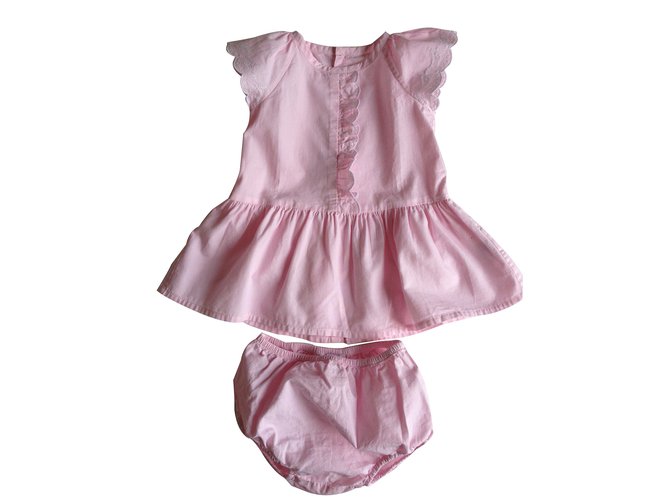 Jacadi Dresses Pink Cotton  ref.10688