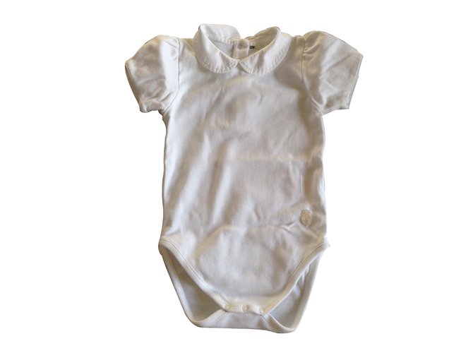 Baby Dior Bodysuits White Cotton  ref.10691