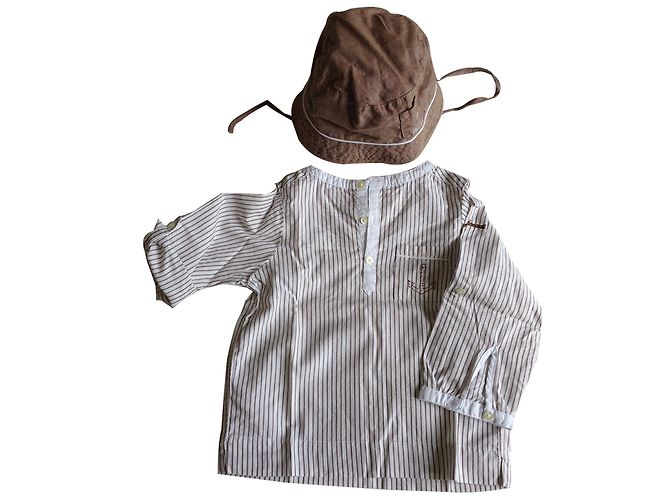 Camicia Jacadi in cotone taupe 18 mesi