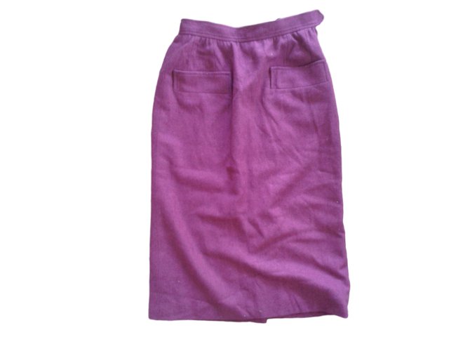Yves Saint Laurent Skirts Pink Wool  ref.10707