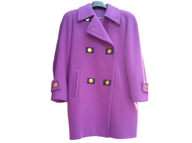 Guy Laroche Coats, Outerwear Purple Wool  ref.10737