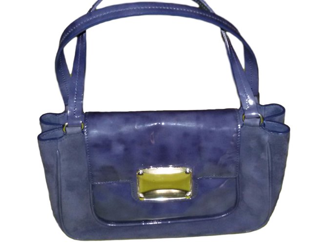 Cacharel Bolsas Azul Couro  ref.10741