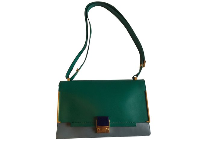 Lanvin Handbags Leather Green Ref 10774 Joli Closet Lanvin Handbags Leather Green Ref 10774