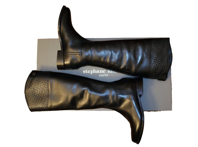 Stéphane Kelian Boots Black Leather  ref.10840