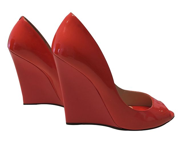 Jimmy Choo Absatzschuhe Orange Lackleder