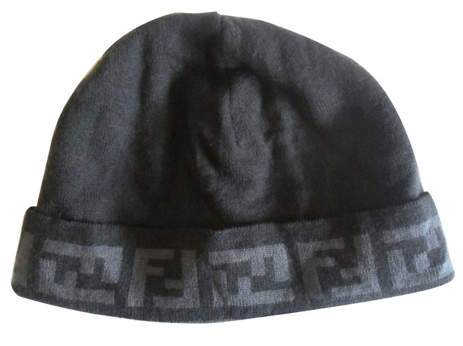 Fendi Chapéus Gorros Cinza Lã  ref.11032