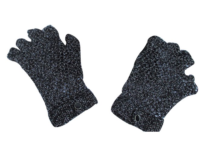 Noir Jolis Gants En Dentelle - Taille Unique Mitaines