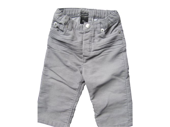 Baby Dior Pants Grey Cotton  ref.11225
