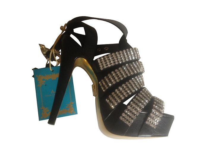 Sandali Anna Dello Russo pour H & M Strass Neri