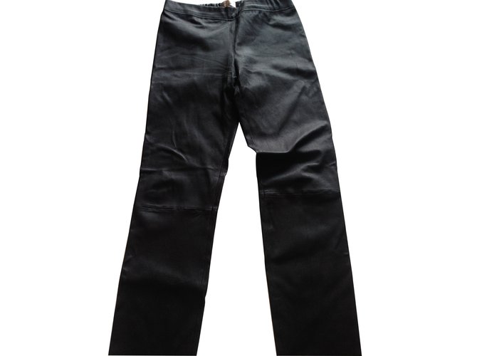 Shine Blossom Pants, leggings Black Leather  ref.11229