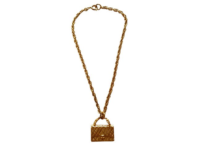 Chanel Halsketten Golden Vergoldet  ref.11297