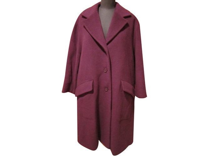 Christian Dior Coats, Outerwear Prune Wool  ref.11376