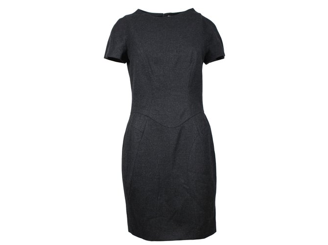 Yves Saint Laurent Dresses Black Wool  ref.11405