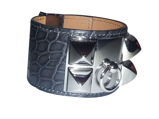 Hermès Armbänder Grau Exotisches Leder  ref.11485