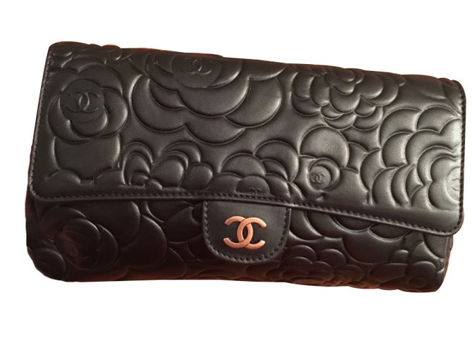 Chanel Clutch-Taschen Schwarz Leder  ref.11500