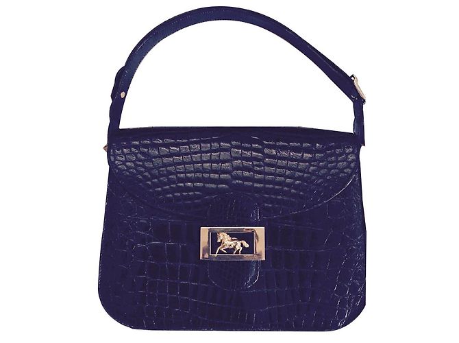 Borsa a tracolla Céline in pelle di coccodrillo nera Nero