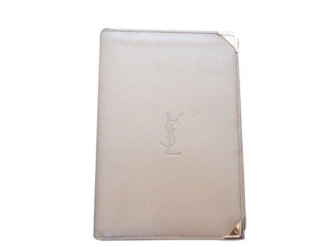 Yves Saint Laurent portafogli Beige Pelle  ref.11524