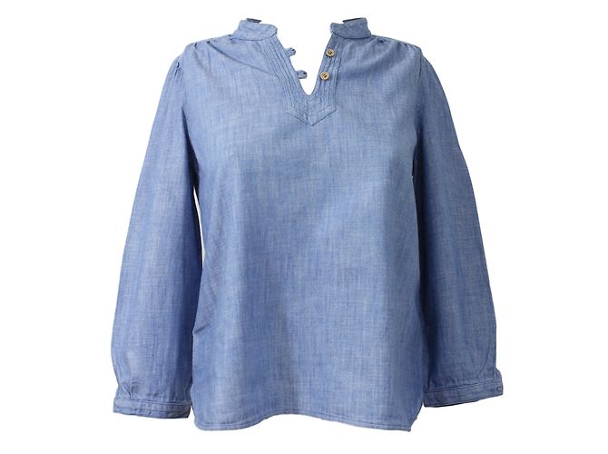 Soeur Tunika Bluse aus Baumwolle Blau