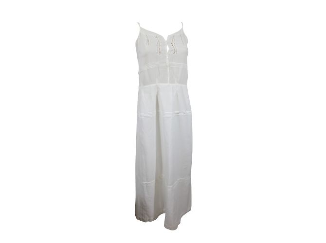 Vestido Maje Blanco de Algodón con Tirantes