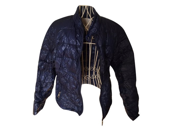 Moncler Coats outerwear Blue Polyester  ref.11593