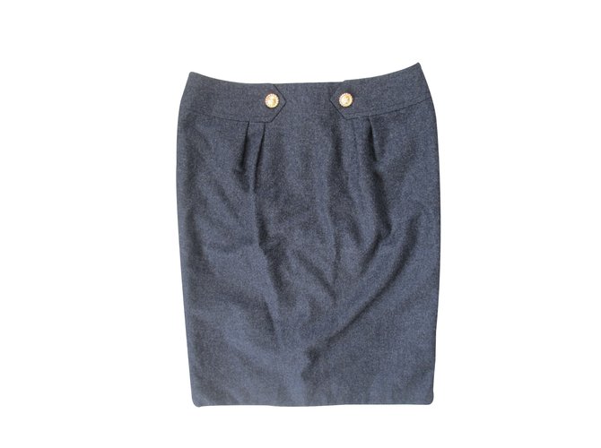 Céline Skirts Grey Wool  ref.11605