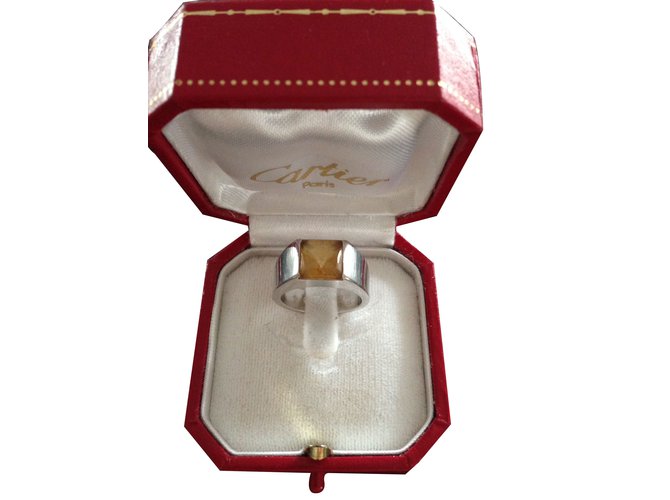Cartier argolas Prata Ouro branco  ref.11677