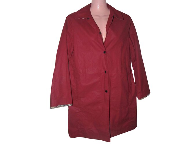 Burberry Trench coats Red Cotton  ref.11731