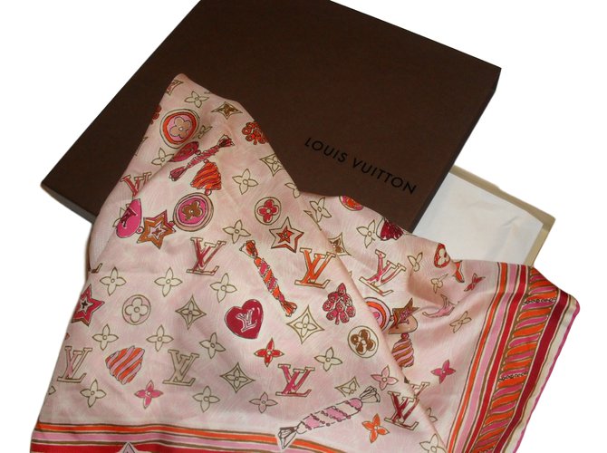 Louis Vuitton sciarpe Rosa Seta  ref.11837
