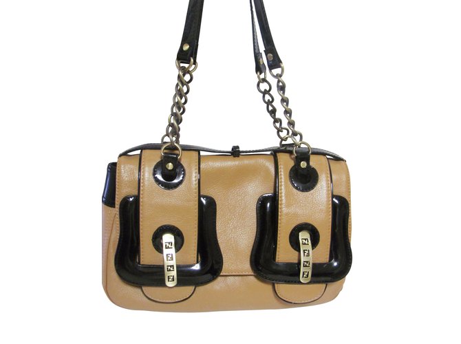 Fendi Handbags Caramel Patent leather  ref.9842
